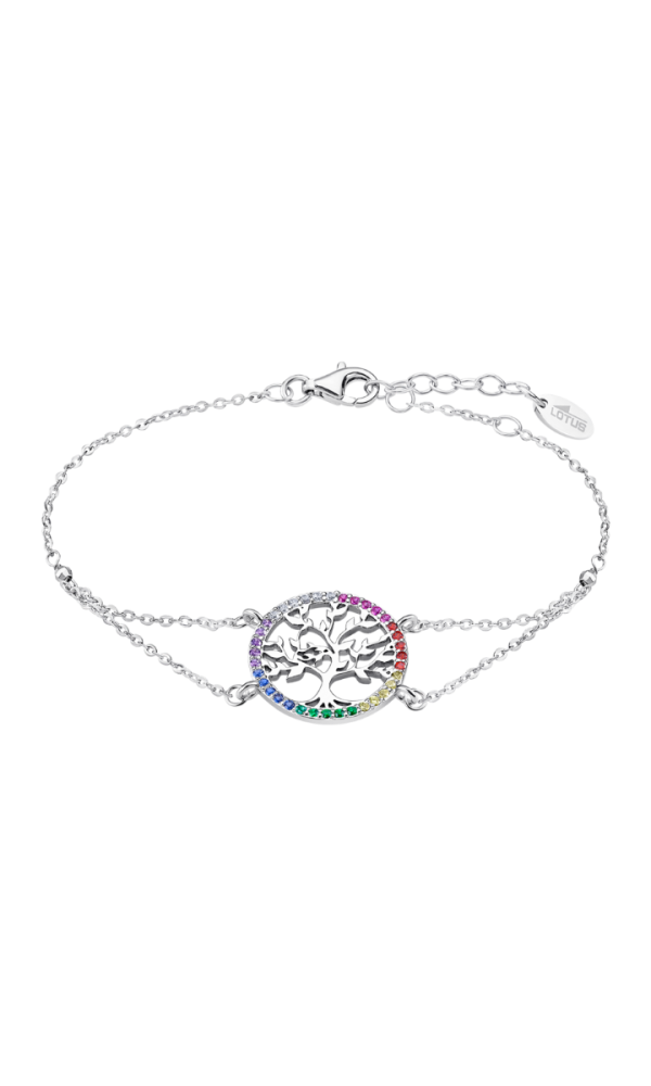 Lotus Bracciale Argento Albero Della Vita Zirconi Multicolor
