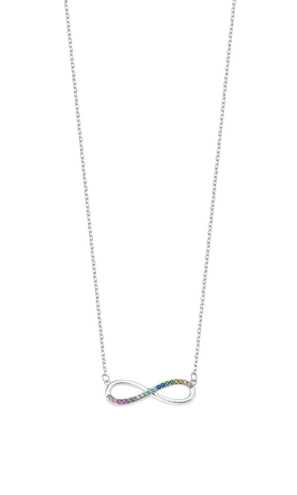 Lotus Collana Argento Infinito Zirconi Multicolor