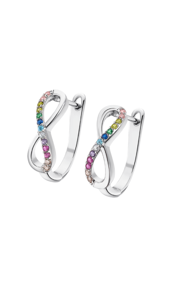 Lotus Orecchini Argento Infinito Zirconi Multicolor