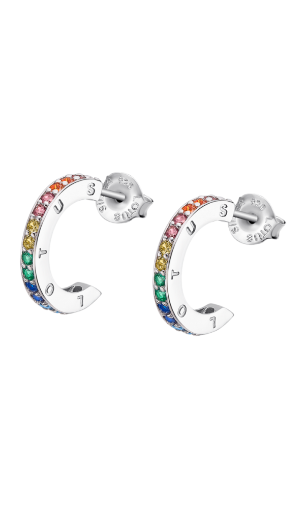 Lotus Orecchini Lobo Argento Multicolor