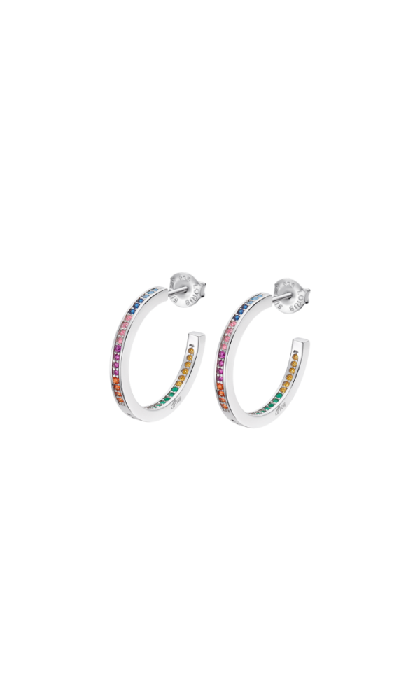 Lotus Orecchini Pendenti Argento Multicolor