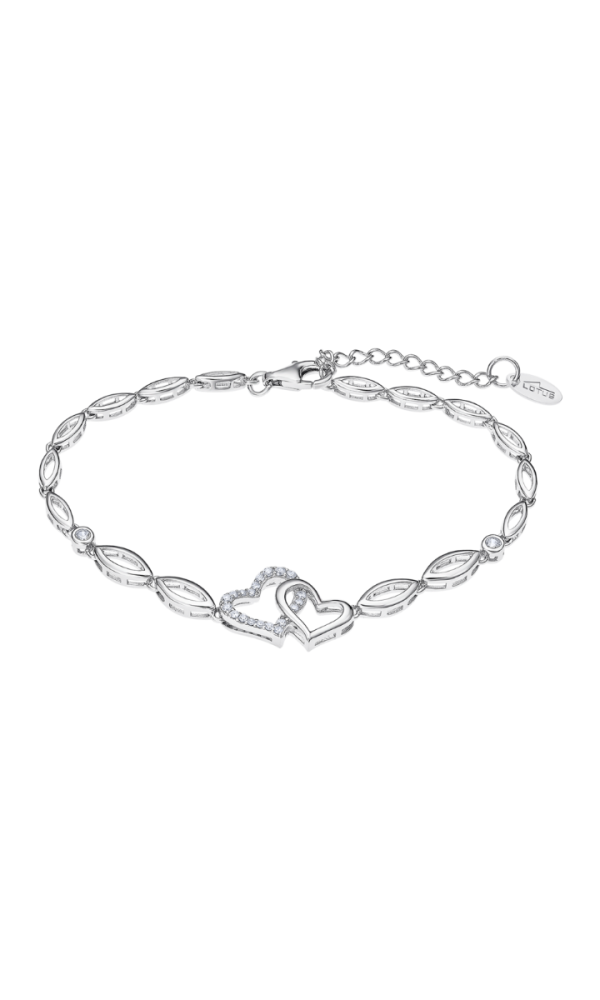 Lotus Bracciale Donna Argento Cuori e Cristalli