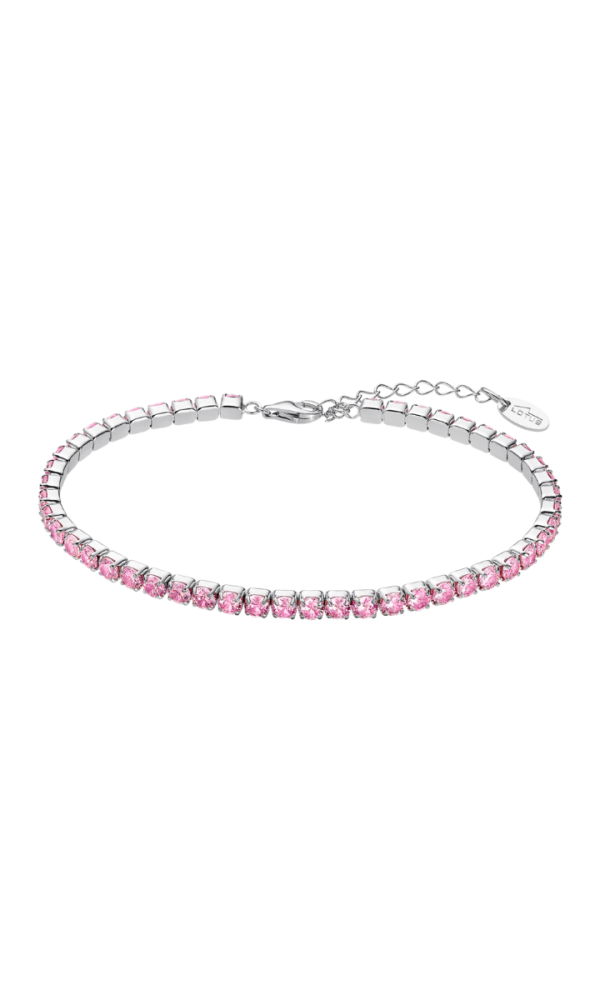 Lotus Tennis Donna Argento Cristalli Rosa
