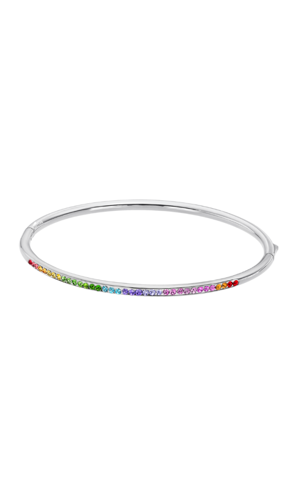 Lotus Bracciale Rigido Acciaio Zirconi Multicolor