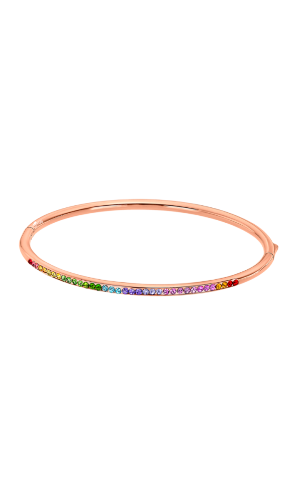 Lotus Bracciale Rigido Acciaio Rosè Zirconi Multicolor