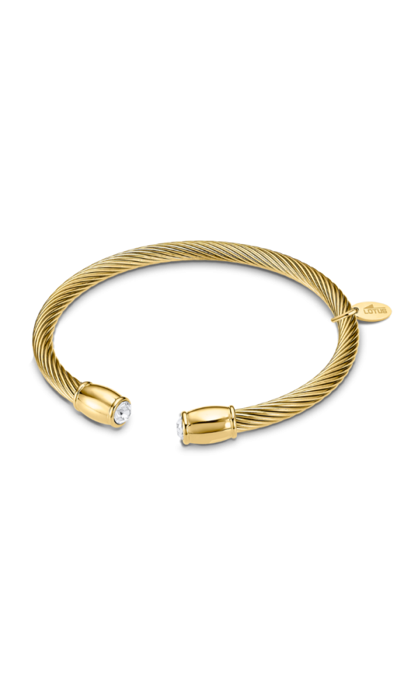 Lotus Bracciale Semirigido Donna Acciaio Gold e Cristalli 