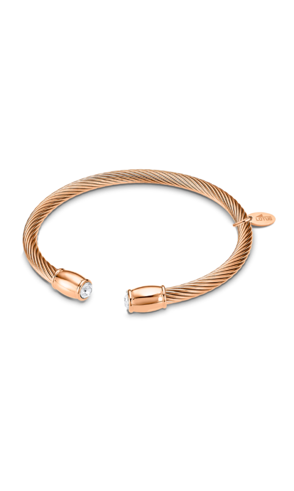 Lotus Bracciale Semirigido Donna Acciaio Rosè e Cristalli 