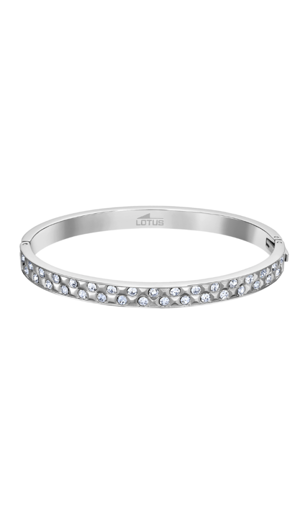 Lotus Bracciale Rigido Donna Acciaio e Cristalli