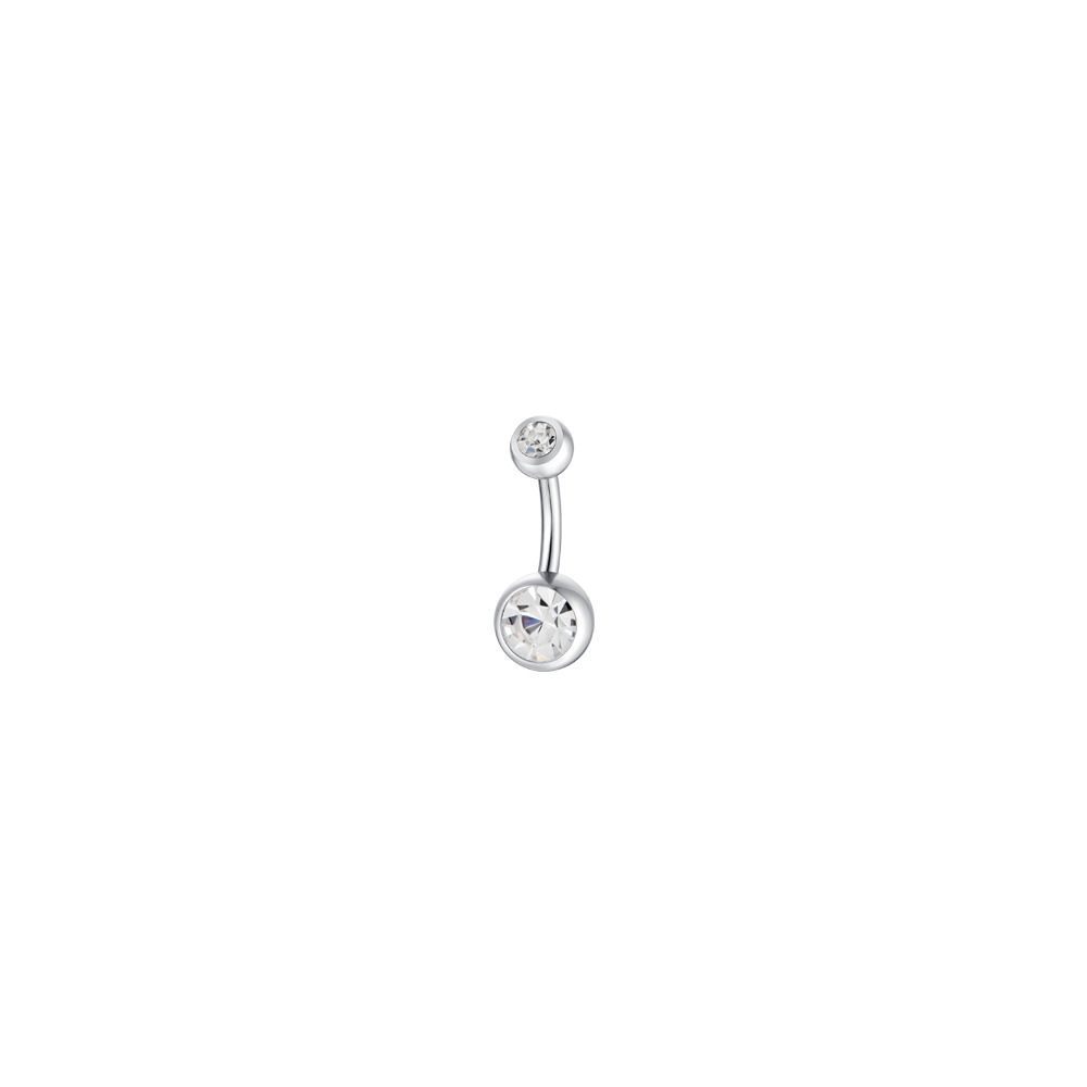 Luca Barra Piercing Ombelico Acciaio Sfera e Cristallo
