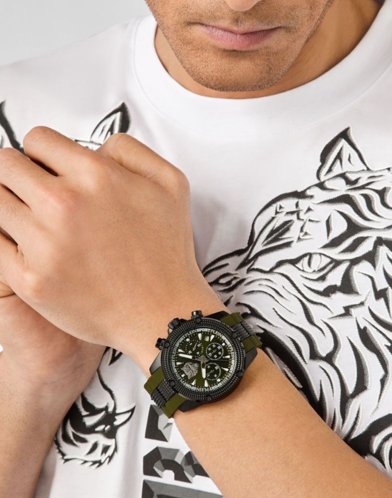 Plein Sport Orologio Acciaio e Silicone Cronografo Hurricane