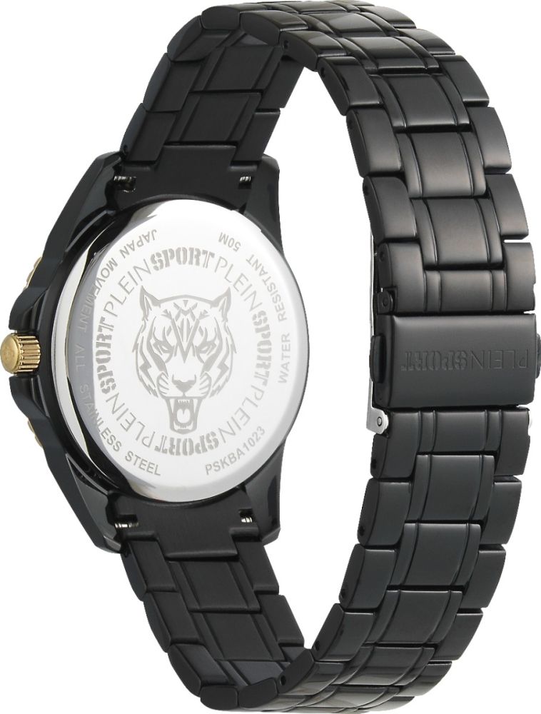 Plein Sport Orologio Acciaio Ip Nero Solo Tempo Glam