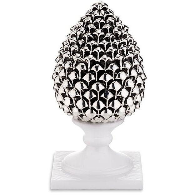 Valenti Pigna Portafortuna Argento Base Bianca 19 cm