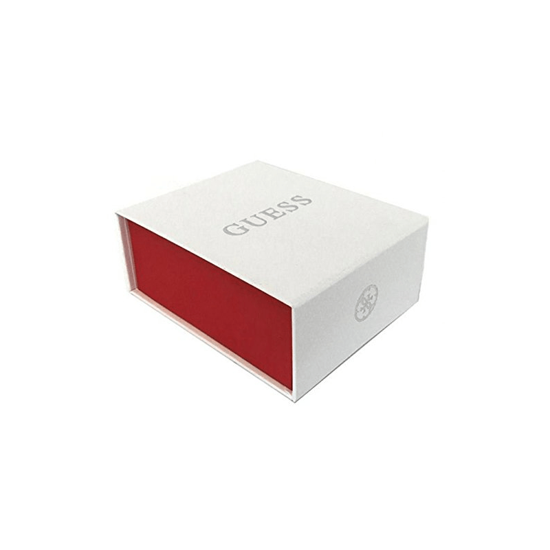 Guess Orecchini Bottone Donna Acciaio Trialgolo e Cristalli