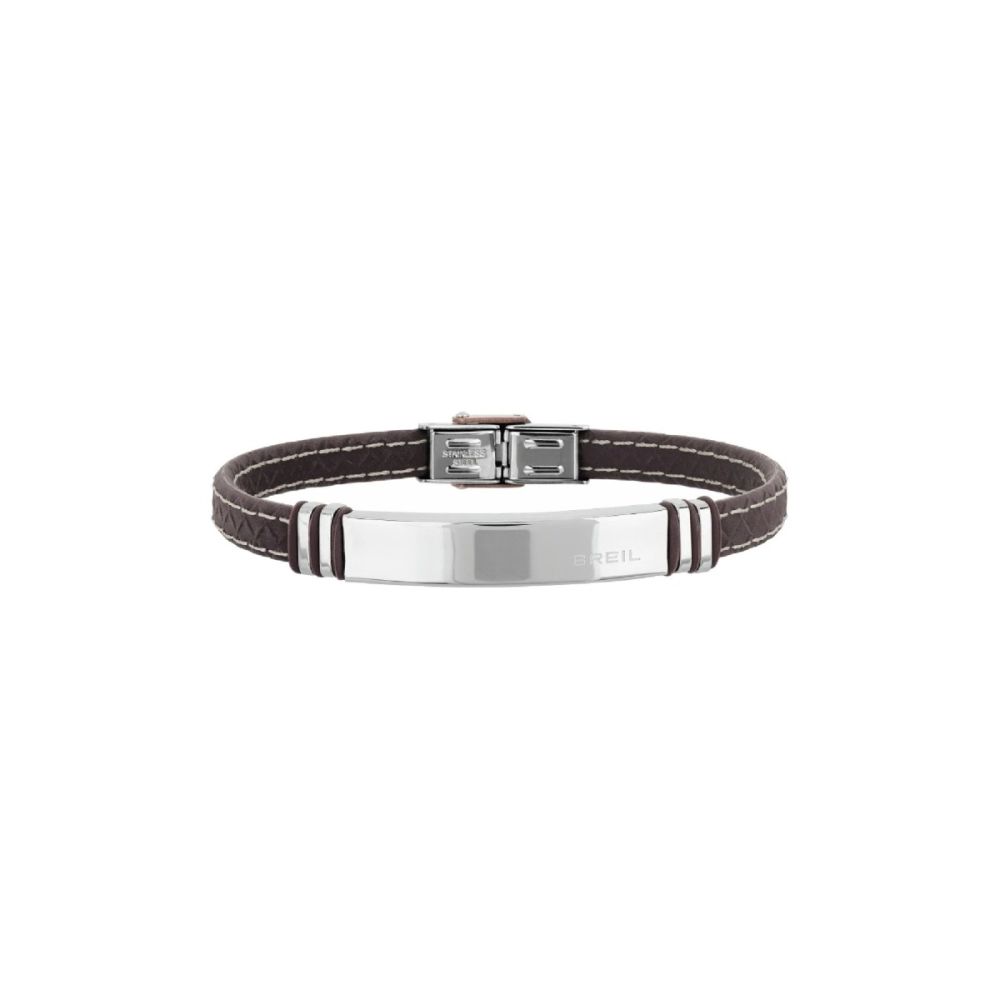 Breil Bracciale Acciaio e Silicone Marrone Savage