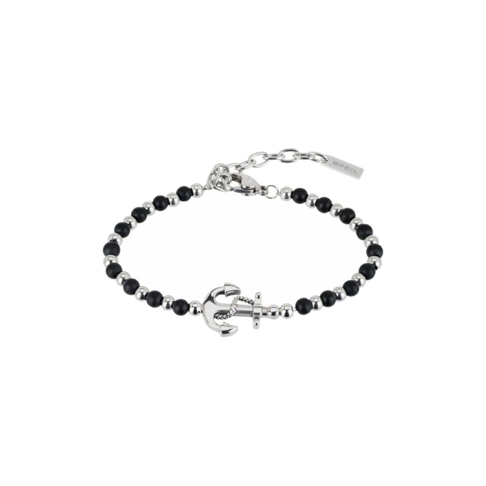 Breil Bracciale Acciaio e Onice con Ancora Black Onix