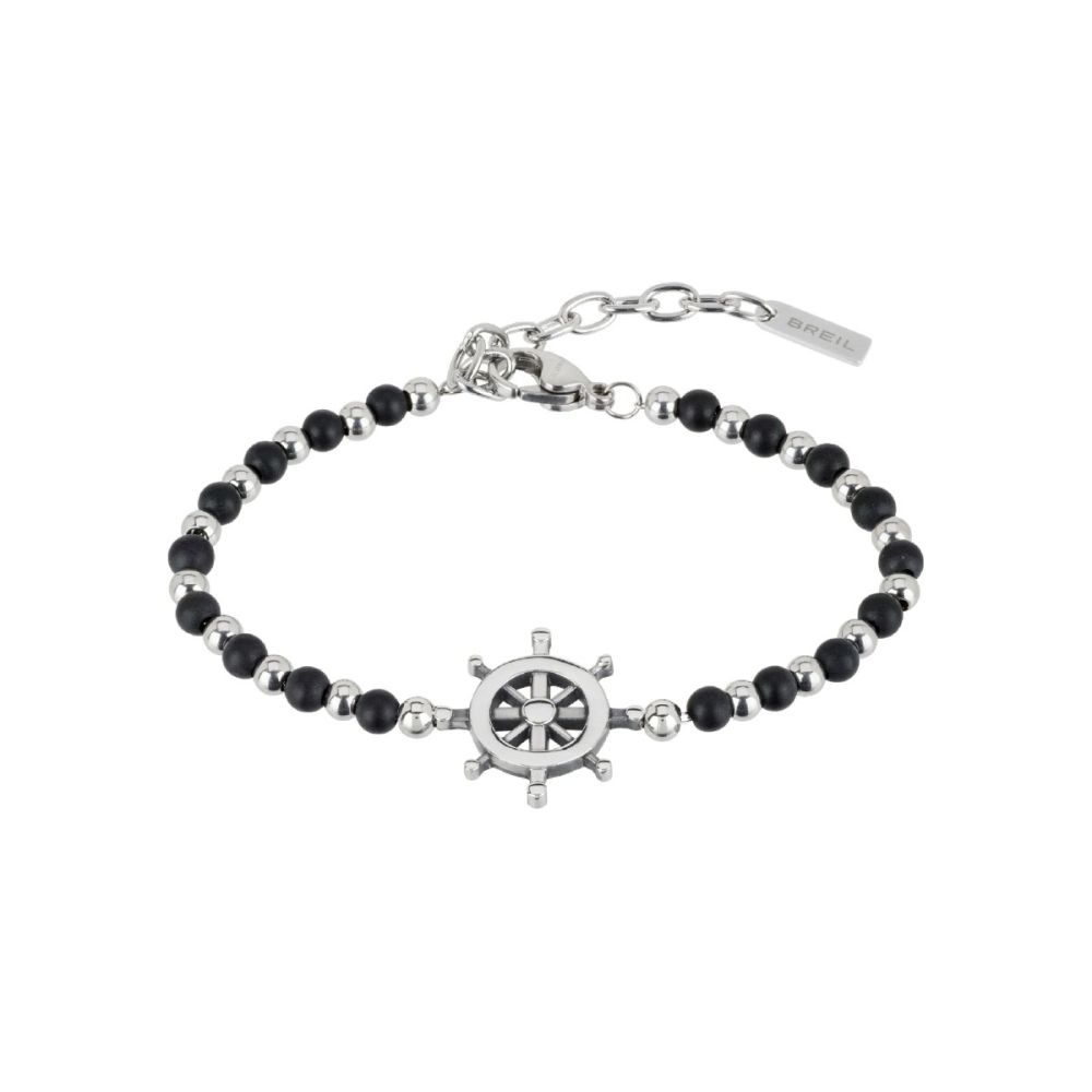 Breil Bracciale Acciaio e Onice con Timone Black Onix