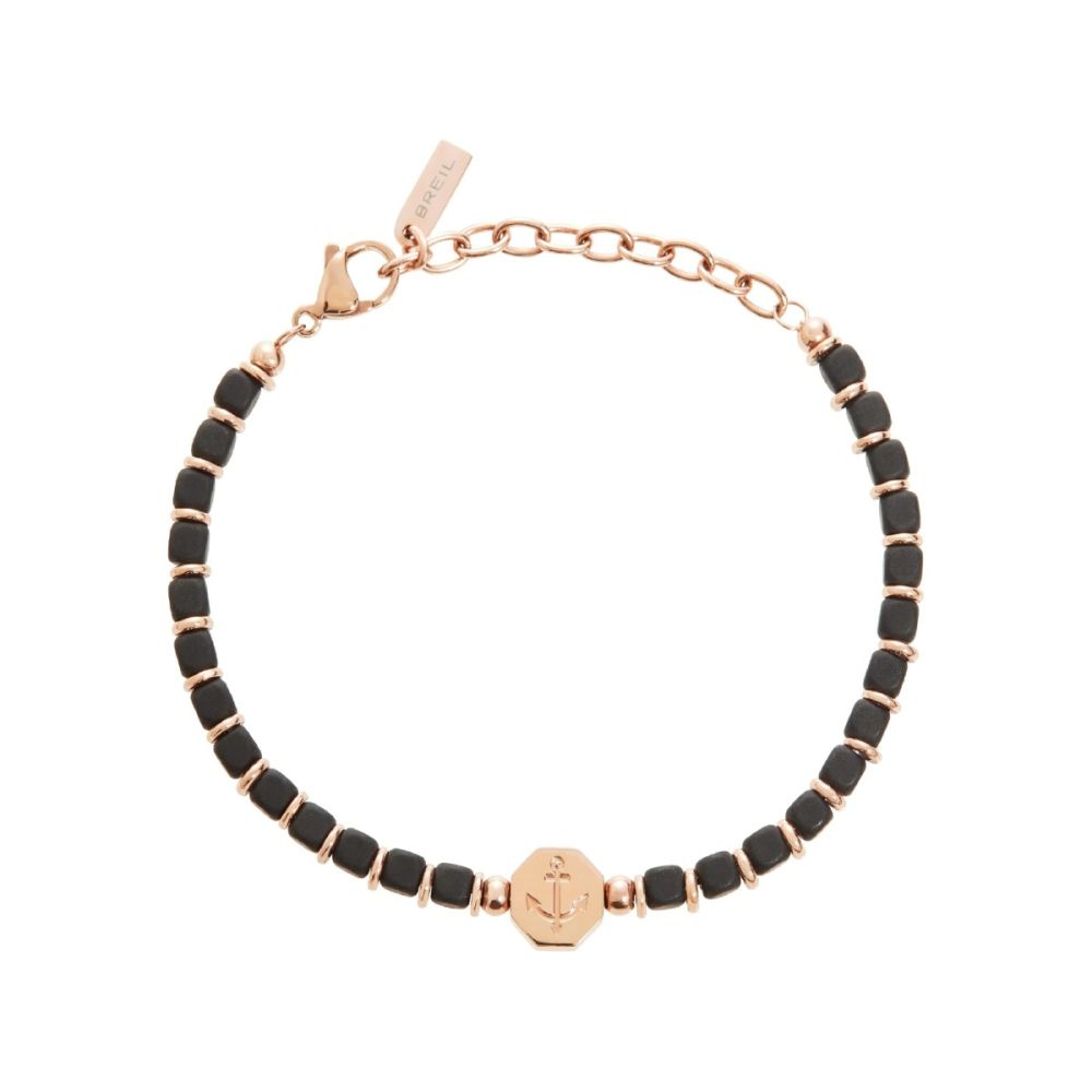 Breil Bracciale Acciaio Rosè Ematite e Ancora Mast