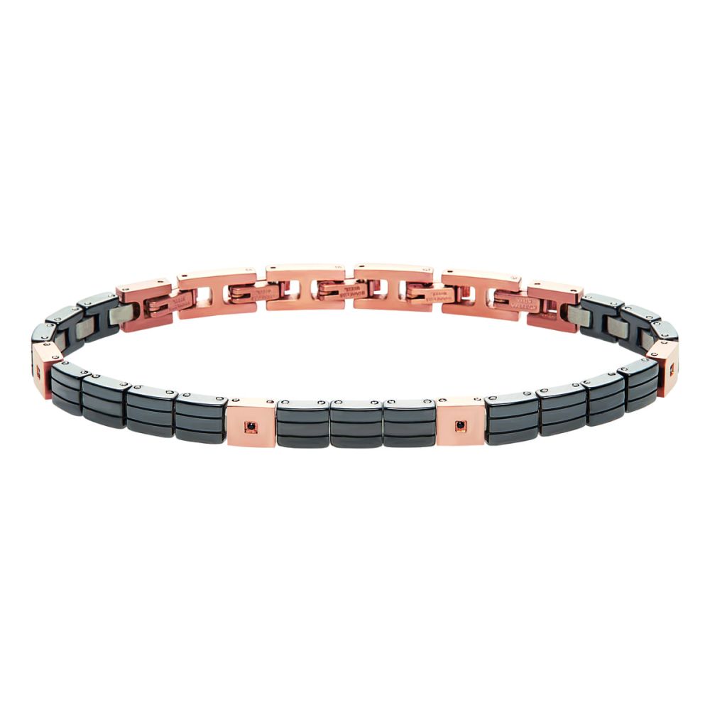 Breil Bracciale Acciaio Rosè e Ceramica con Zirconi