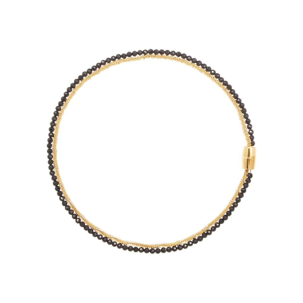 Breil Collana 2 Fili Acciaio Gold e Spinello Nera Magnetica