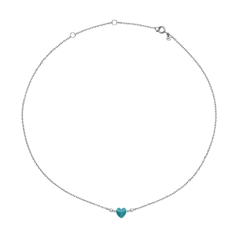 Breil Collana Acciaio Cuore Turchese Candy