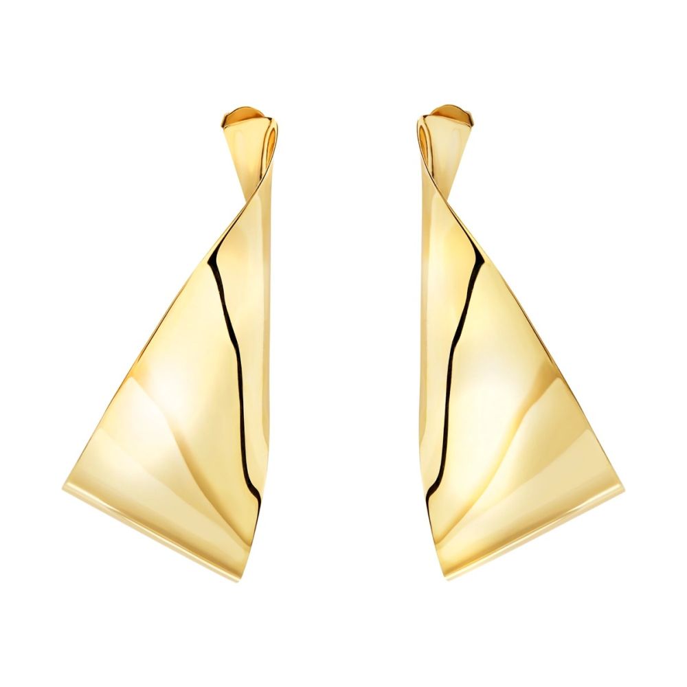 Breil Orecchini Pendenti Acciaio Gold Retwist