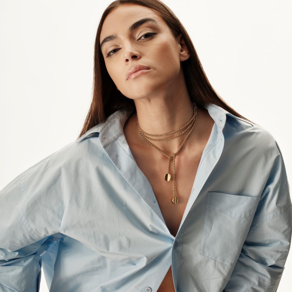 Breil Collana Acciaio Gold a Sciarpa Globe