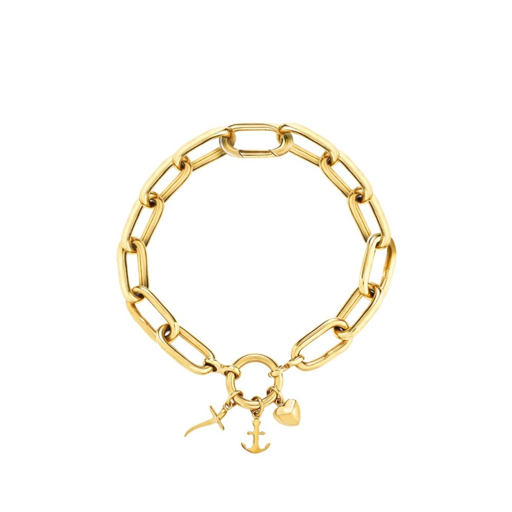 Breil Bracciale Acciaio Gold Multicharm Love Ties