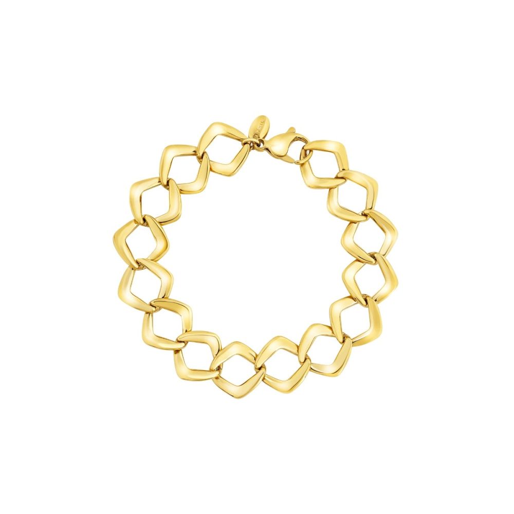 Breil Bracciale Acciaio Gold Maglie a Rombo Elongè
