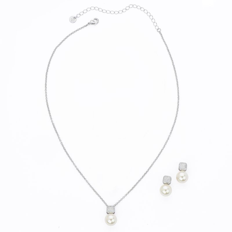 Barbieri Set Collana e Orecchini Metallo e Perla