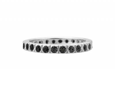 Chimiama Anello Veretta Donna Argento Zirconi Neri - 12