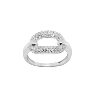 Chimiama Anello Argento Zirconi Bianchi
