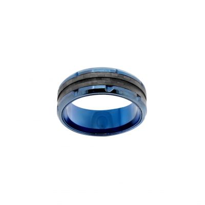 Chimiama Anello Acciaio e Pvd Blu