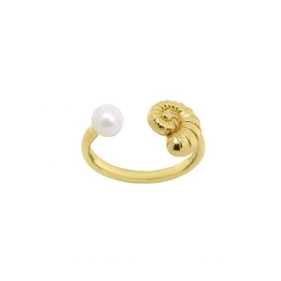 Chimiama Anello Argento Gold con Perla Nautilus