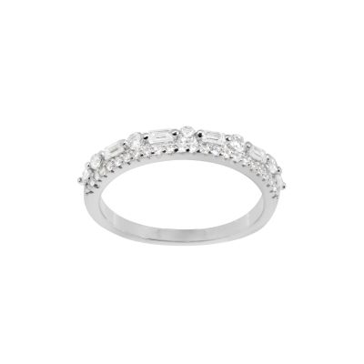 Chimiama Anello Argento Zirconi Bianchi