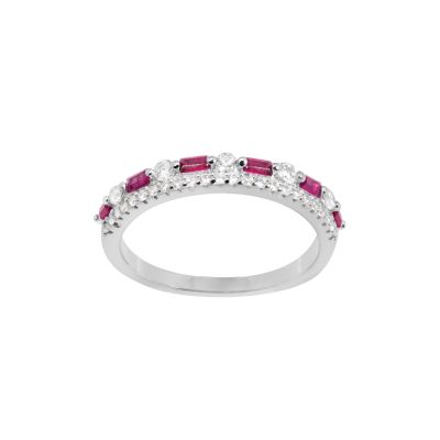 Chimiama Anello Argento Zirconi Bianchi e Tormalina