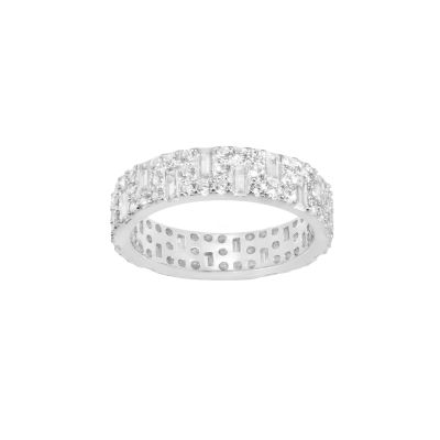 Chimiama Anello Argento Zirconi Bianchi