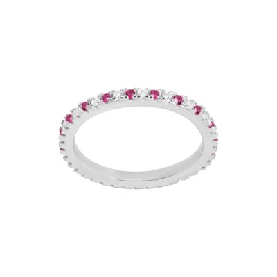 Chimiama Anello Argento Zirconi Bianchi e Tormalina