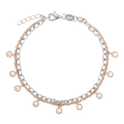 Chimiama Bracciale Donna Argento Bicolore e Strass