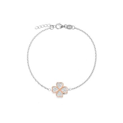 Chimiama Bracciale Donna Argento Quadrifoglio Rosè