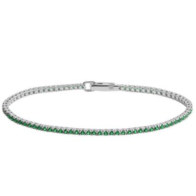 Chimiama Tennis Argento Zirconi Verdi