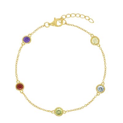 Chimiama Bracciale Argento Gold Zirconi Multicolor