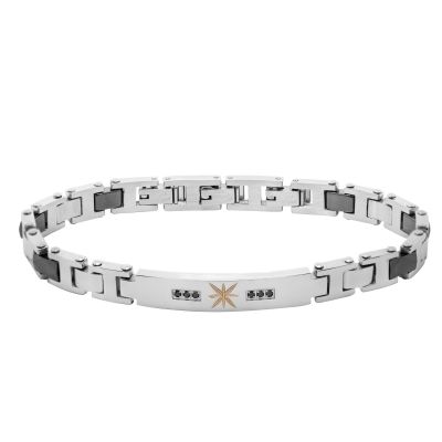 Chimiama Bracciale Acciaio Ceramica e Zirconi