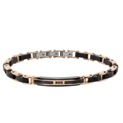 Chimiama Bracciale Acciaio Rosè e Legno