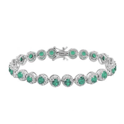 Chimiama Bracciale Argento Cristalli Smeraldo