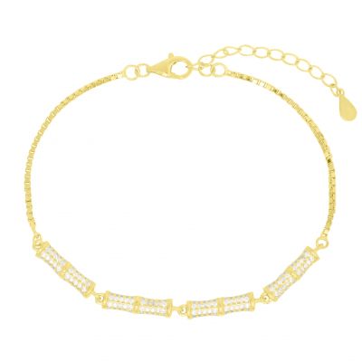 Chimiama Bracciale Argento Gold Elementi Zirconati
