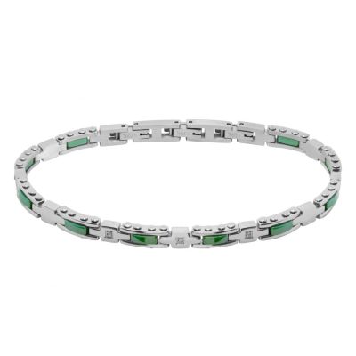 Chimiama Bracciale Acciaio e Ceramica Verde