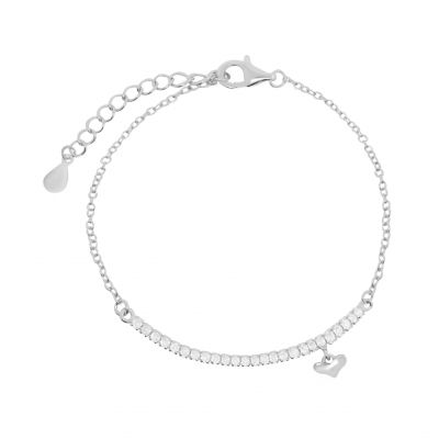 Chimiama Bracciale Argento Zirconi Bianchi e Cuore