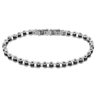 Chimiama Bracciale Acciaio Maglia Catena Pvd Nero