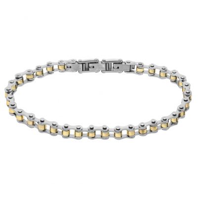 Chimiama Bracciale Acciaio Maglia Catena Pvd Gold
