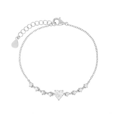 Chimiama Bracciale Argento Cuore e Zirconi